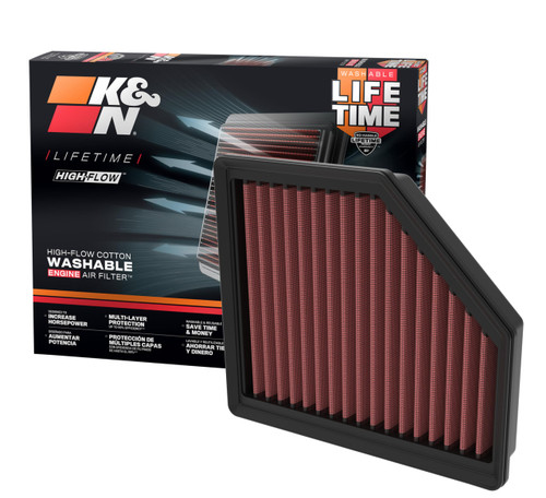 K&N High-Flow Air Filter 33-3174 for 2021-2026 Mitsubishi Outlander Nissan Rogue - Panel Replacement Filter