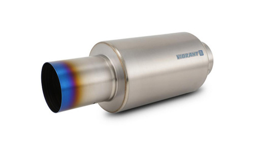 Vibrant 17566 Titanium Muffler with Straight Cut Burnt Tip 4.00" Inlet