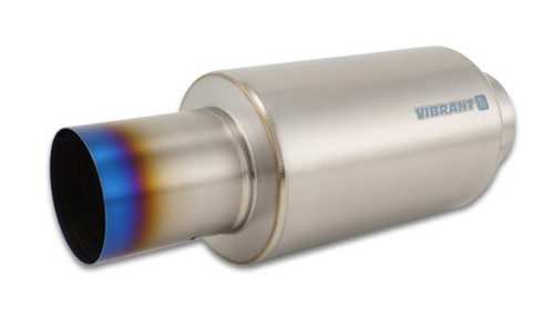Vibrant 17566 Titanium Muffler with Straight Cut Burnt Tip 4.00" Inlet