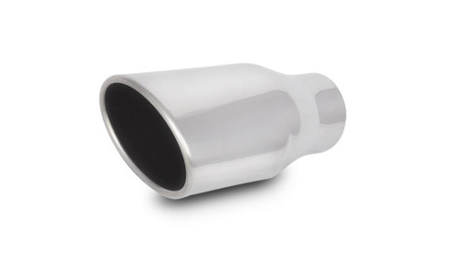 Vibrant 1406 4.5" x 3" Oval Stainless Exhaust Tip Single Wall Angle Cut 2.5" Inlet