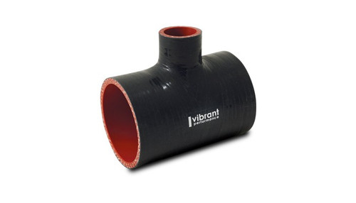 Vibrant 19691 T-Hose Coupler 3" I.D. x 4" Long with 1" Branch Black