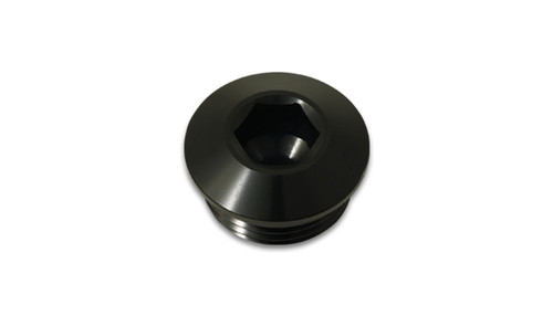 Vibrant 10993 Low Profile ORB Port Plug -8AN Black Anodized