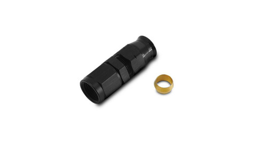 Vibrant 16448 Tube to Female AN Adapter -8AN x 1/2" Tube Black Anodized 6061 Aluminum with Brass Olive Inserts