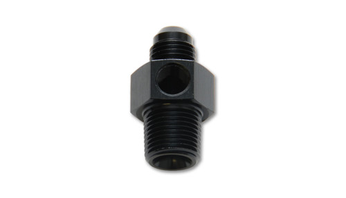 Vibrant 16498 Male AN Flare to Male NPT Union Adapter -8AN with 1/8" NPT Port Black Anodized 6061 Aluminum