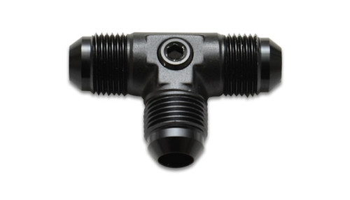Vibrant 16548 Male AN Flare Tee Fitting -8AN with 1/8" NPT Port Black Anodized 6061 Aluminum