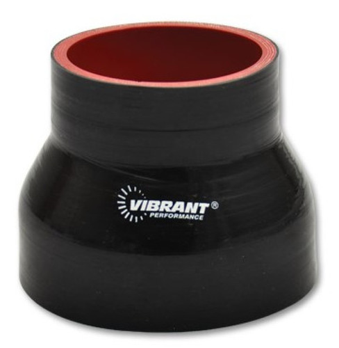 Vibrant 19710 Reducer Coupler 0.75" I.D. x 0.5" I.D. x 4" Long Black 4-Ply Aramid Reinforced