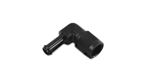 Vibrant 12027 Female AN to Hose Barb 90 Degree Adapter -8AN x 3/8" Barb Black Anodized