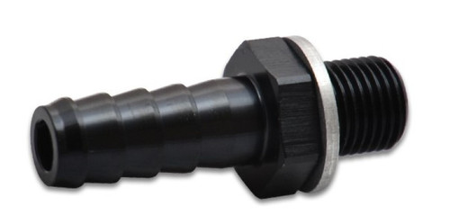 Vibrant 11409 Metric to Barb Adapter M10x1.0 Male to 1/8" Barb Black Anodized 6061 Aluminum
