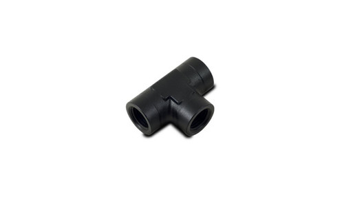 Vibrant 10863 Female Pipe Tee Adapter, 1/2" NPT Black Anodized