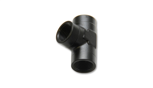 Vibrant 10863 Female Pipe Tee Adapter, 1/2" NPT Black Anodized