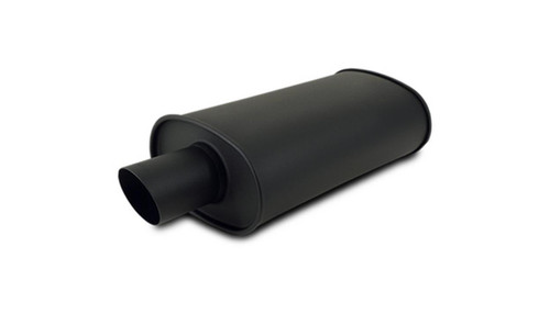Vibrant 1146 StreetPower Flat Black Oval Muffler 2.5" Inlet 304 Stainless Steel