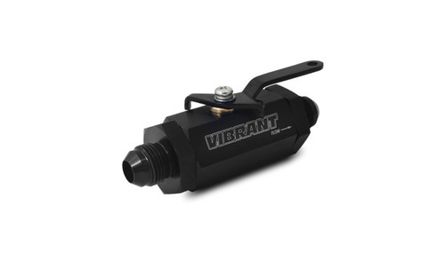 Vibrant 16744 Shut Off Valve -4AN Black Anodized