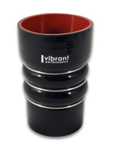 Vibrant 11864 CAC Transition Hose Coupler 3.25" x 3" ID Black 4-Ply Aramid Reinforced Silicone