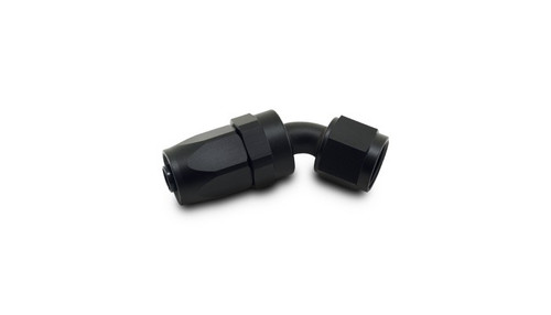 Vibrant 21406 45 Degree Swivel Hose End Fitting -6AN Black