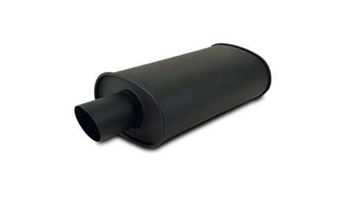 Vibrant 1147 StreetPower Flat Black Oval Muffler, 3" Inlet 3" Tip