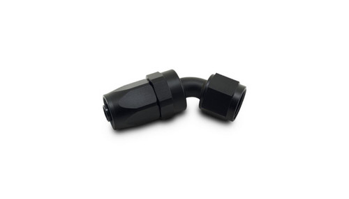 Vibrant 21408 45 Degree Swivel Hose End Fitting -8AN Black