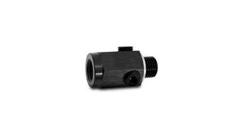 Vibrant 10595 Female to Male Metric Union Extender w/ 3 x 1/8" NPT Ports, M12x1.5 Black Anodized