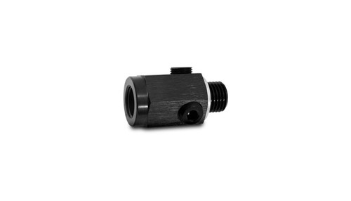 Vibrant 10595 Female to Male Metric Union Extender w/ 3 x 1/8" NPT Ports, M12x1.5 Black Anodized