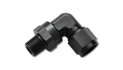 Vibrant 11383 -6AN Female to 1/8" NPT Male Swivel 90 Degree Adapter Black Anodized