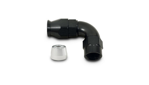 Vibrant 28916 90 Degree High Flow Hose End Fitting for PTFE Lined Hose -16AN Black Anodized
