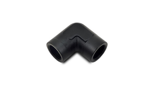 Vibrant 11320 90 Degree Female Pipe Coupler Fitting, 1/8" NPT Black Anodized
