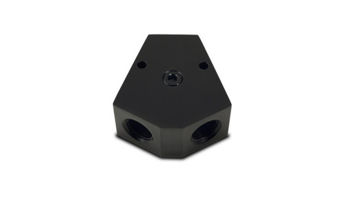 Vibrant 10820 NPT Y-Block Adapter 3/8" Single/Dual with 1/8" NPT Port Black Anodized 6061 Aluminum