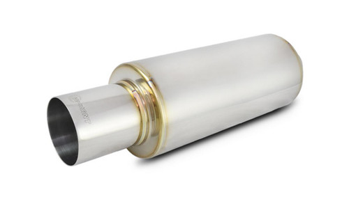 Vibrant 1059 TPV Universal Muffler 3" Inlet 4" Round Straight Tip 304 Stainless Steel