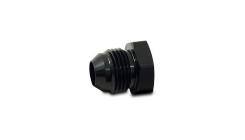 Vibrant 10442 AN Flare Hex Head Plug, -6AN Black Anodized