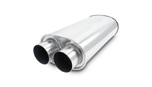 Vibrant 10535 StreetPower Oval Muffler 2.50" Dual In/Out 304 Stainless Steel
