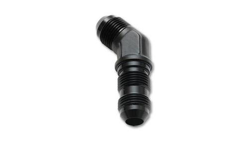 Vibrant 10605 45 Degree AN Bulkhead Adapter -12AN Black Anodized 6061 Aluminum