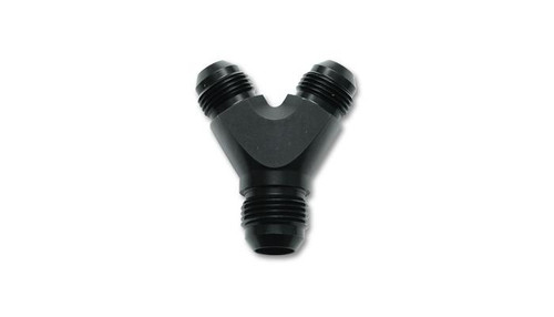 Vibrant 10807 Y Adapter Fitting, -8AN x dual -6AN Black Anodized