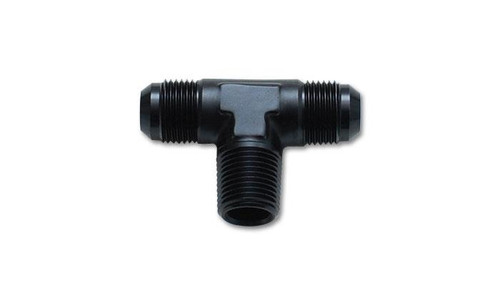 Vibrant 10464 Male AN Flare to Pipe Tee Adapter, -10AN x 1/2" NPT Black Anodized