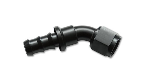 Vibrant 22412 Push-On 45 Degree Hose End Elbow Fitting -12AN Black