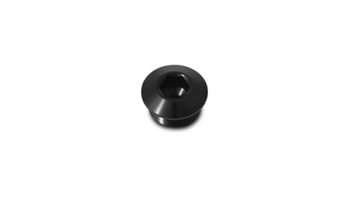 Vibrant 10995 Low Profile ORB Port Plug -12AN Black Anodized 6061 Aluminum