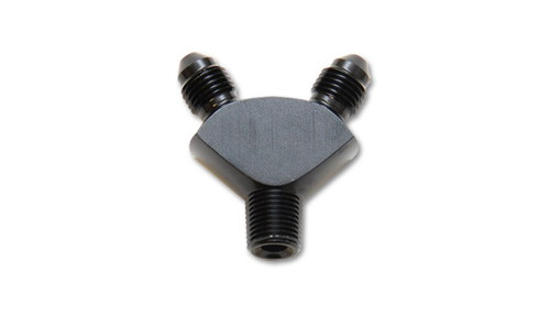 Vibrant 10818 Y Adapter Fitting, 1/8" NPT x dual -3AN Black Anodized