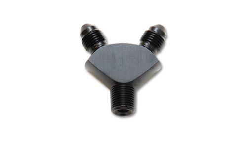 Vibrant 10818 Y Adapter Fitting, 1/8" NPT x dual -3AN Black Anodized