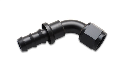 Vibrant 22604 Push-On 60 Degree Hose End Elbow Fitting -4AN Black