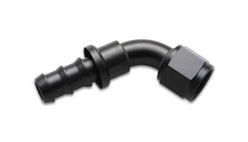 Vibrant 22612 Push-On 60 Degree Hose End Elbow Fitting -12AN Black