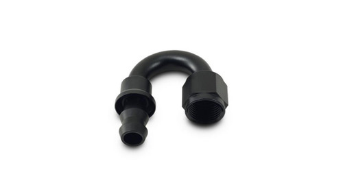 Vibrant 22812 Push-On 180 Degree Hose End Elbow Fitting -12AN Black