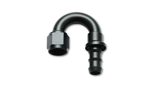 Vibrant 22812 Push-On 180 Degree Hose End Elbow Fitting -12AN Black