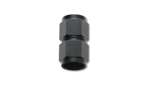 Vibrant 10700 Female Straight Union Adapter, -3AN Black Anodized