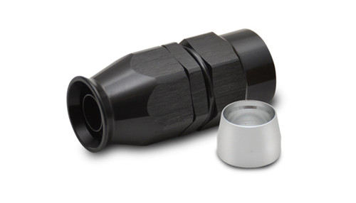 Vibrant 28004 Straight High Flow Hose End Fitting for PTFE Lined Flex Hose -4AN Black Anodized