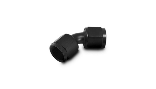Vibrant 10713 Female Union Adapter, 45 Degree -8AN Black Anodized