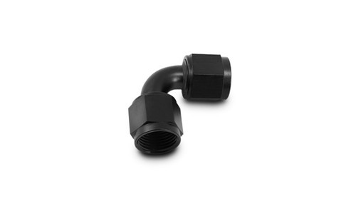 Vibrant 10733 Female Union Adapter, 90 Degree -8AN Black Anodized