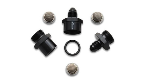 Vibrant 16736 Inline Fuel/Oil Filter -6AN with 3 Elements Black