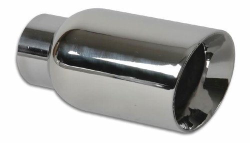 Vibrant 1207 4" OD Round Stainless Steel Exhaust Tip Angle Cut Double Wall