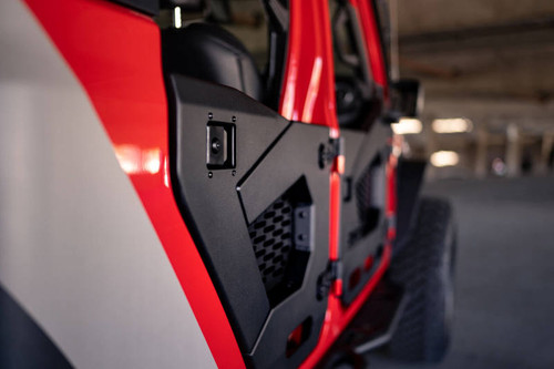 DV8 Offroad HDJL-02R Spec Series Rear Half Doors for 2018-2021 Jeep Wrangler JL - Micro-Texture Black Powder Coat