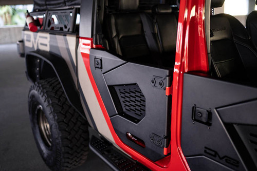 DV8 Offroad HDJL-02R Spec Series Rear Half Doors for 2018-2021 Jeep Wrangler JL - Micro-Texture Black Powder Coat