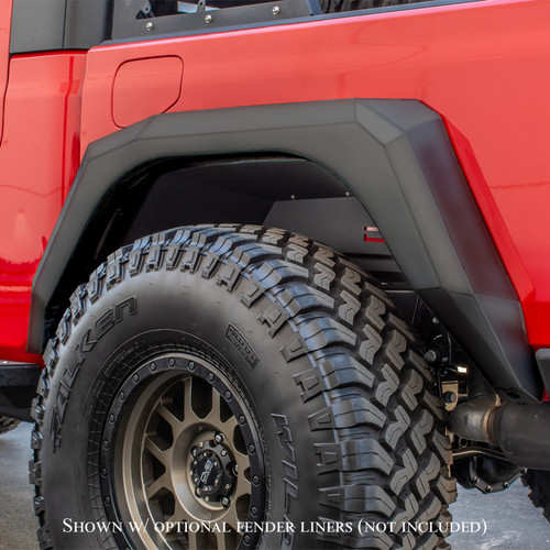 DV8 Offroad FDGL-02 Fender Flare for 2020-2021 Jeep Gladiator - Textured 3-Stage Black Powder Coat