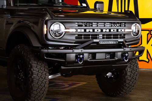 DV8 Offroad LBBR-04 Factory Modular Front Bumper Bull Bar for 2021-2023 Ford Bronco - Micro-Texture Black Powder Coat